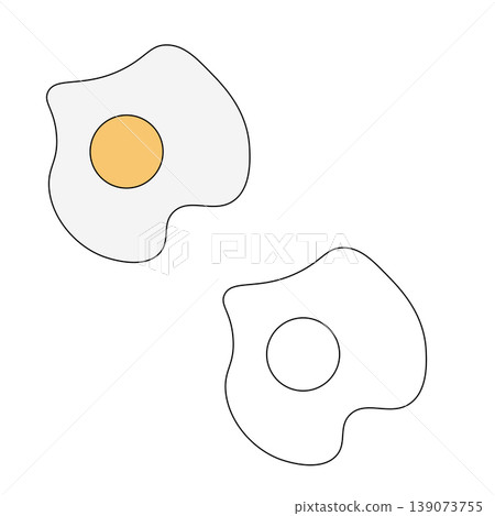 flat fried egg Logo icon isolated hand drawn illustration. Vector graphic line art. Perfect for cafe logo, branding, packaging, labels, and modern decor design. flat fried egg Logo icon isolated hand drawn illustration. Vector graphic line art. Perfect for cafe logo, branding, packaging, labels, and modern decor design. 139073755