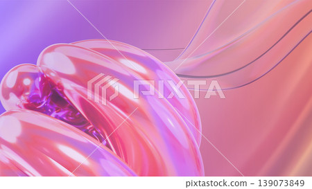 Abstract 3d rendering with iridescent fluid shapes intertwining, creating a modern futuristic texture background, reflecting vibrant pink and purple holographic light Abstract 3d rendering with iridescent fluid shapes intertwining, creating a modern futuristic texture background, reflecting vibrant pink and purple holographic light 139073849