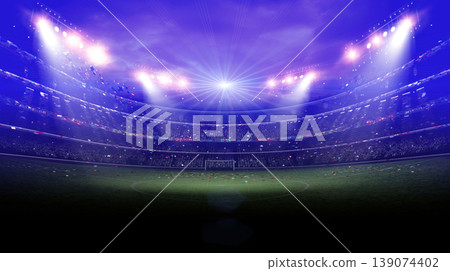 Soccer stadium at night 139074402