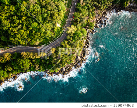Aerial view landscape nature background,High angle view at Phuket island Thailand 139074968