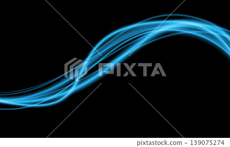 Abstract blue speed light lines neon curve glowing movement on black background vector Abstract blue speed light lines neon curve glowing movement on black background vector 139075274