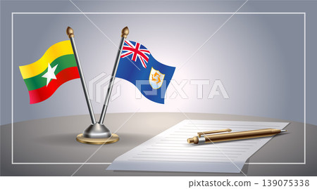 Small national flag of Myanmar and Anguilla flag Relation, Template Vector Illustration Small national flag of Myanmar and Anguilla flag Relation, Template Vector Illustration 139075338