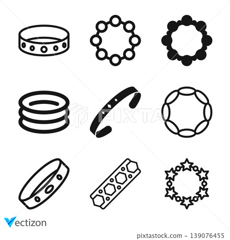 Beaded Bracelet vector icons design 139076455