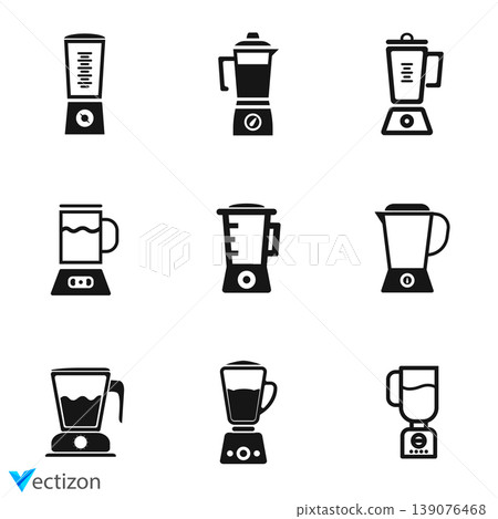 Blender icon Set flat vector illustration on a white background. Blender icon Set flat vector illustration on a white background. 139076468