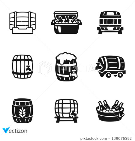 Beer Tub Creative Vector Icon Design 139076592