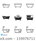 Bathtub icon set icon vector 139076711