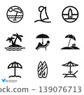 beach vector icons. Modern icons collection. 139076713