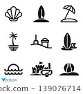 Pack of beach vector icons 139076714