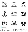 Set of beach icons on a white background. Modern outline style icons collection. 139076715