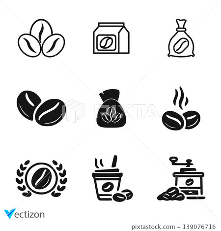 Coffee bean icon without background. Coffee bean icon without background. 139076716