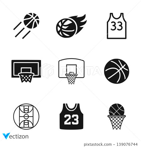 Basketball icon set vector illustration graphic design Basketball icon set vector illustration graphic design 139076744