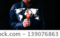 Global Warming Climate Change Crisis, Magnifying Glass Thermometer World Map Concept. Earth Temperature Rise, Environmental Awareness, Sustainable Solution, Urgent Problem Research Focus. 139076863