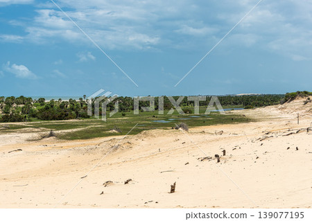 Road trip on the dunes of Love Island, Ilha do Amor at Camocim, Ceara, Brazil. Near Jericoaccoara Road trip on the dunes of Love Island, Ilha do Amor at Camocim, Ceara, Brazil. Near Jericoaccoara 139077195