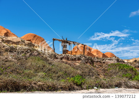 The rock formations at Canoa Quebrada Beach at Canoa Quebrada, state of Ceara, Brazil The rock formations at Canoa Quebrada Beach at Canoa Quebrada, state of Ceara, Brazil 139077212