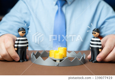 Bait in a trap for criminals and fraudsters. Preventive fight against crime and corruption strengthens security. Law enforcement uses strategy, monitoring and deterrence to reduce risks. Bait in a trap for criminals and fraudsters. Preventive fight against crime and corruption strengthens security. Law enforcement uses strategy, monitoring and deterrence to reduce risks. 139077419