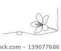 Flower one line drawing. Vector illustration. 139077686