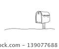 Postbox one line drawing. Vector illustration. 139077688