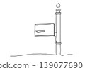 Postbox one line drawing. Vector illustration. 139077690