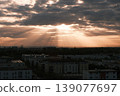 amazing sunset over city 139077697