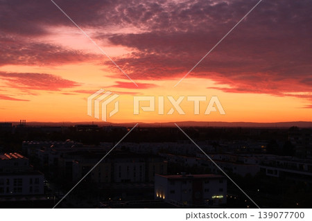 beautifull sunset over city 139077700