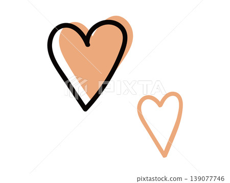 Hand-drawn style heart illustration set (stylish, nuanced colors, Scandinavian style, vector material) Hand-drawn style heart illustration set (stylish, nuanced colors, Scandinavian style, vector material) 139077746