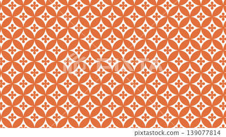 Simple floral Shippo pattern, Shippo-tsunagi, auspicious Japanese pattern, Japanese-style background decoration illustration, traditional Japanese pattern, good fortune 139077814