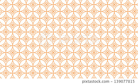 Simple floral Shippo pattern, Shippo-tsunagi, auspicious Japanese pattern, Japanese-style background decoration illustration, traditional Japanese pattern, good fortune 139077815