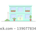 vector illustration of a building in a flat style 139077834