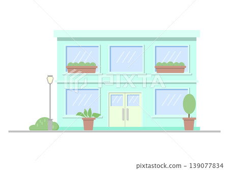 vector illustration of a building in a flat style 139077834