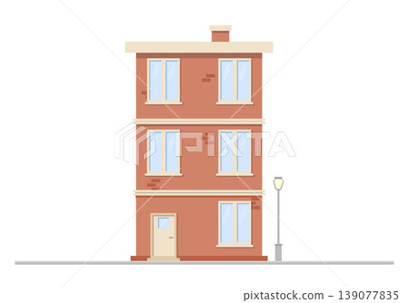 vector illustration of a building in a flat style 139077835