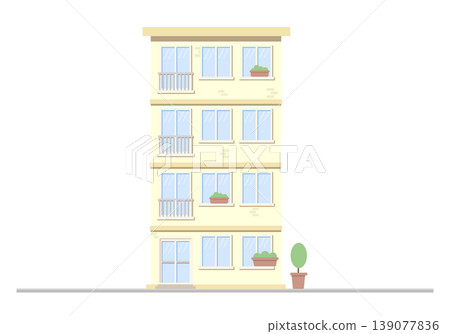 vector illustration of a building in a flat style 139077836