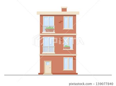 vector illustration of a building in a flat style vector illustration of a building in a flat style 139077840