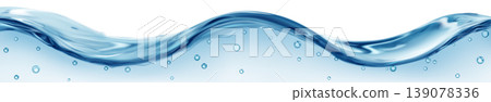 Translucent long water wave with air bubbles Translucent long water wave with air bubbles 139078336