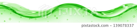 Translucent long water wave with air bubbles Translucent long water wave with air bubbles 139078337