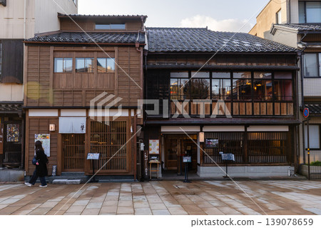 Exterior views of townhouses and restaurants in Higashi Chaya District Exterior views of townhouses and restaurants in Higashi Chaya District 139078659