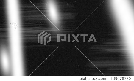 Black and white light streaks on dark background with blur and film texture, abstract dramatic backdrop for posters, branding, cinematic and digital design. 139078720