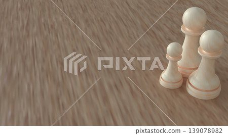 Wooden Chess Pawns Teamwork Leadership And Strategy Concept 3d render. Wooden Chess Pawns Teamwork Leadership And Strategy Concept 3d render. 139078982