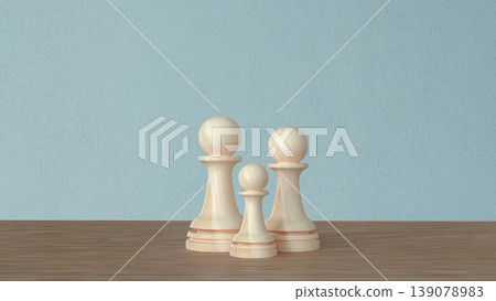 Wooden Chess Pawns Teamwork Leadership And Strategy Concept 3d render. Wooden Chess Pawns Teamwork Leadership And Strategy Concept 3d render. 139078983