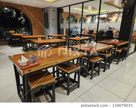 this wood chair and table this wood chair and table 139079035
