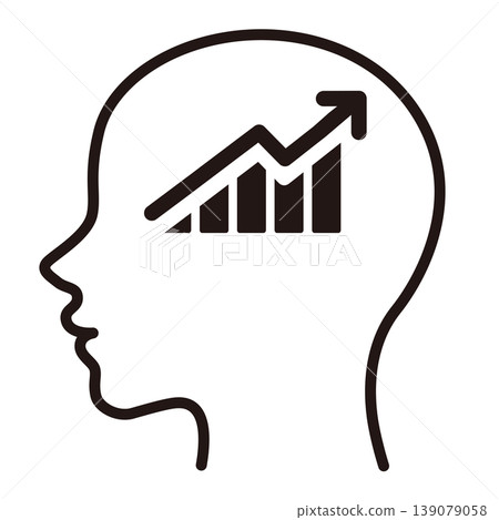 Brain and growth graph icon: Growth, Improvement, Business image Brain and growth graph icon: Growth, Improvement, Business image 139079058