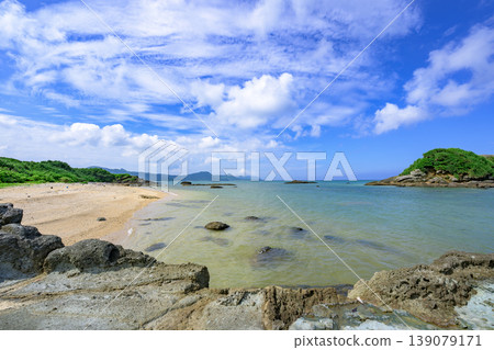 The natural beauty of Noharazaki on Ishigaki Island, with its rocky shores and sandy beaches. The natural beauty of Noharazaki on Ishigaki Island, with its rocky shores and sandy beaches. 139079171