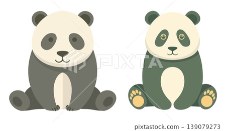 set of panda icons 139079273