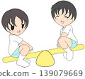 Preschoolers playing on a seesaw 139079669