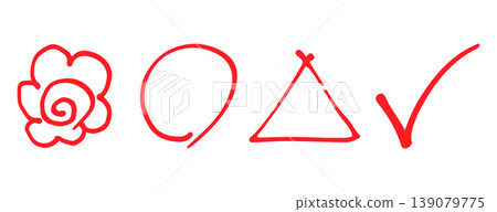 Handwritten flower circle icon Handwritten flower circle icon 139079775