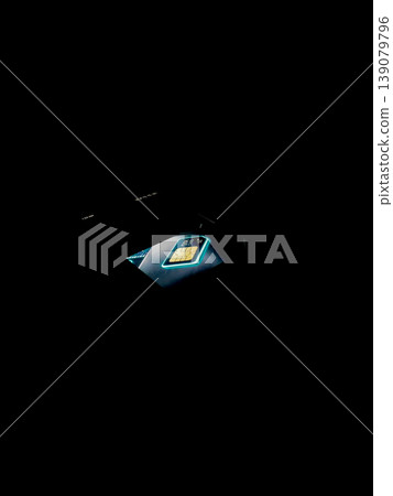 Digital SIM Card Icon on Smartphone Screen Digital SIM Card Icon on Smartphone Screen 139079796