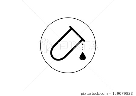Laboratory Test Tube Icon With Droplet Inside Circular Outline Science Medical Chemistry Concept Laboratory Test Tube Icon With Droplet Inside Circular Outline Science Medical Chemistry Concept 139079828