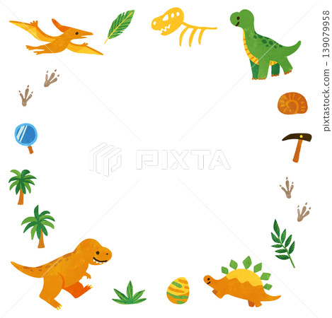 兒童恐龍手繪插畫邊框 兒童恐龍手繪插畫邊框 139079958