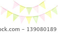 Spring-themed garland for Easter - Stylish watercolor illustrations 139080189