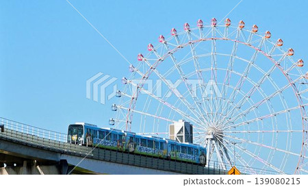 The giant Ferris wheel and Linimo at Moricoro Park The giant Ferris wheel and Linimo at Moricoro Park 139080215