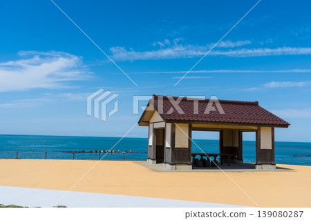 Sunny blue sky and the tourist attraction Ataka no Seki | Ataka Terrace | Komatsu City, Ishikawa Prefecture Sunny blue sky and the tourist attraction Ataka no Seki | Ataka Terrace | Komatsu City, Ishikawa Prefecture 139080287
